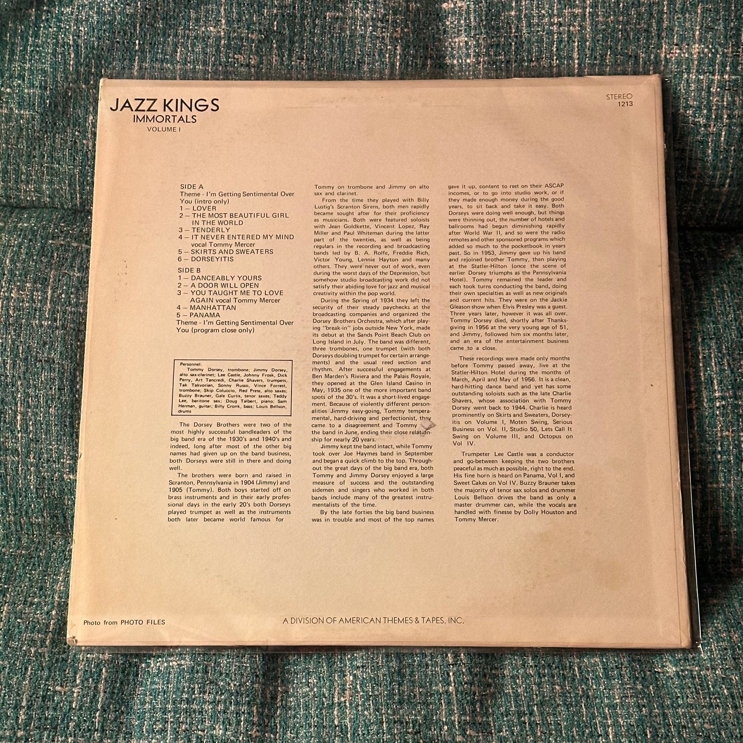 TOMMY & JIMMY DORSEY - Jazz Kings Volume I Vinyl Record LP