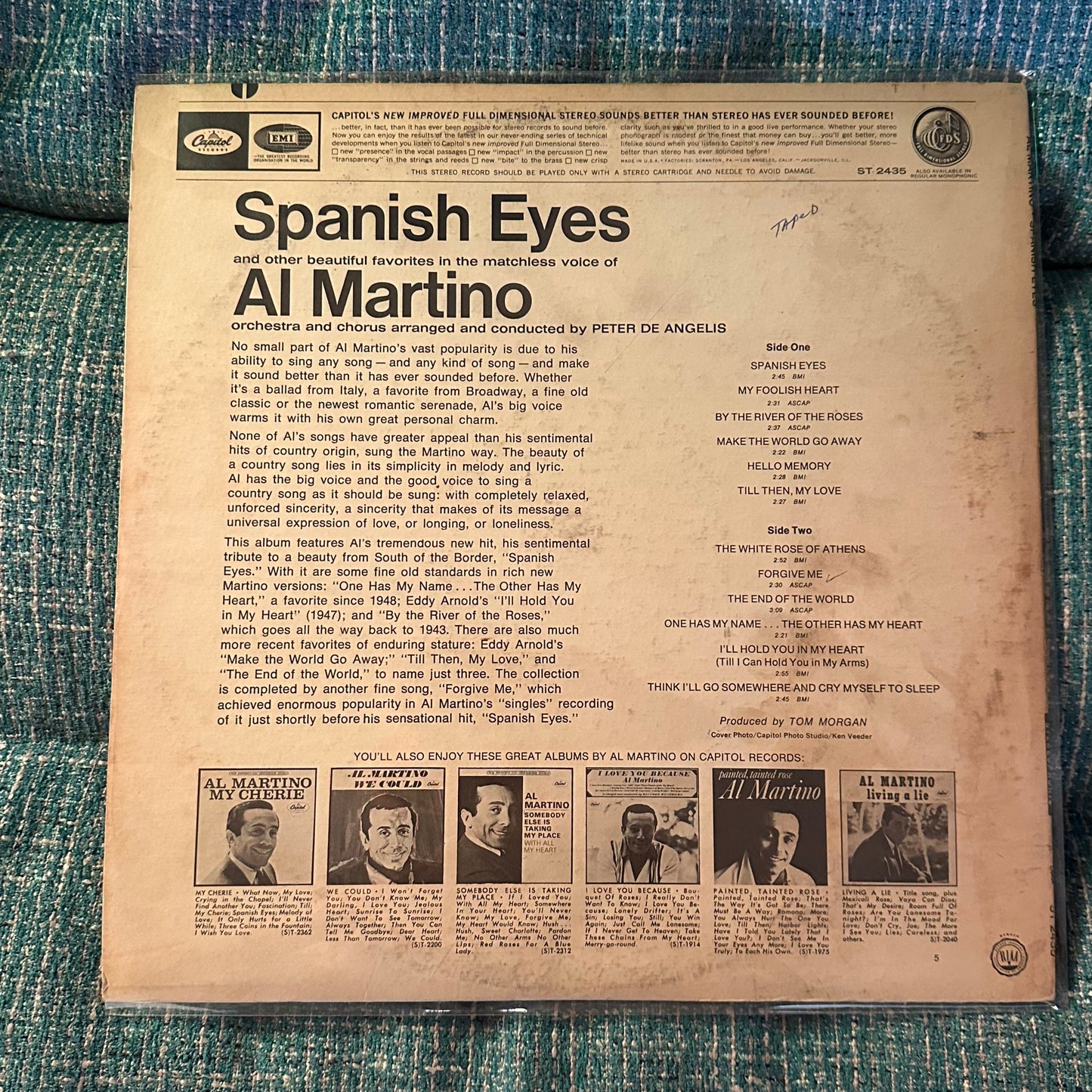 AL MARTINO - Spanish Eyes Vinyl Record LP