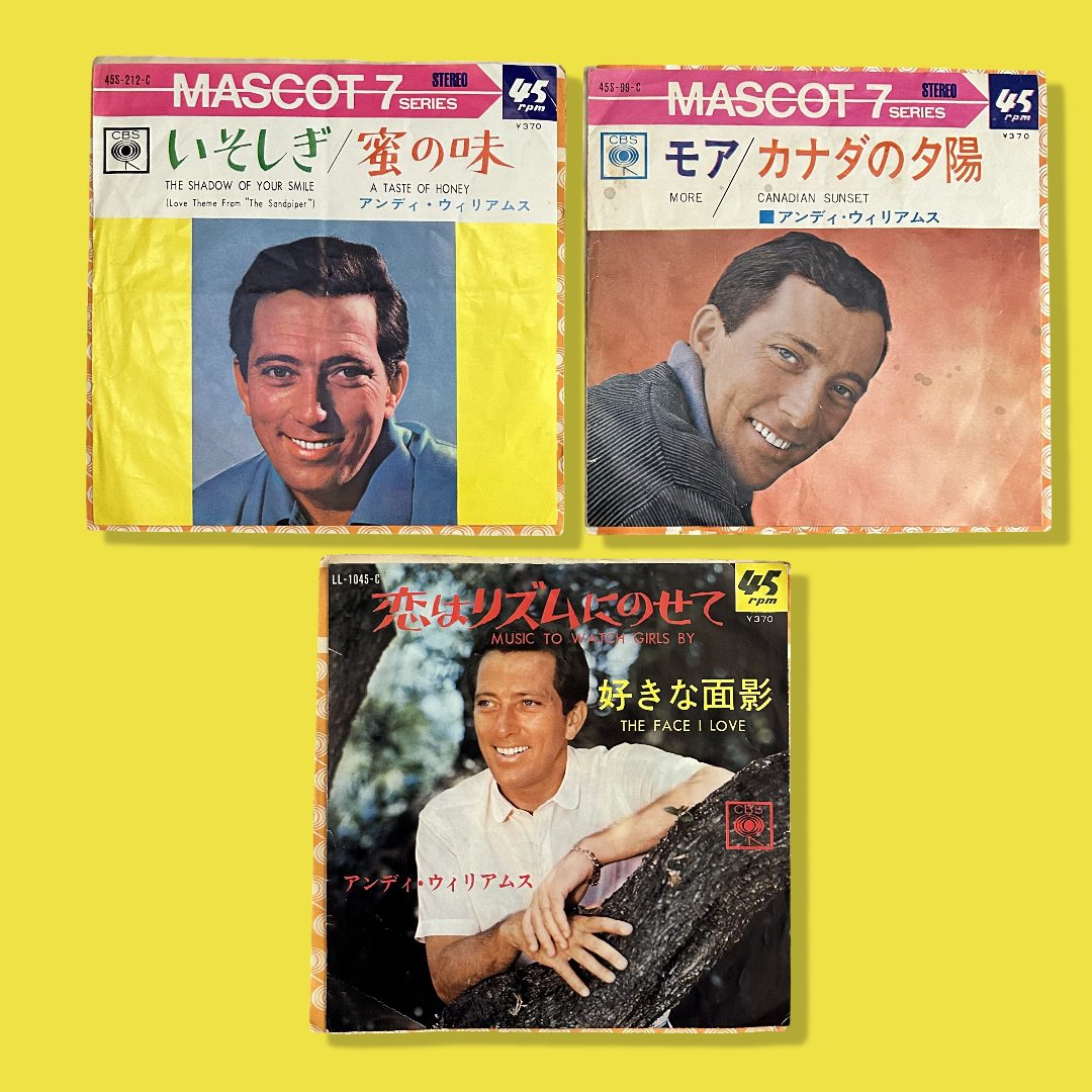 ANDY WILLIAMS - Japanese Import 45 RPM Discography Set