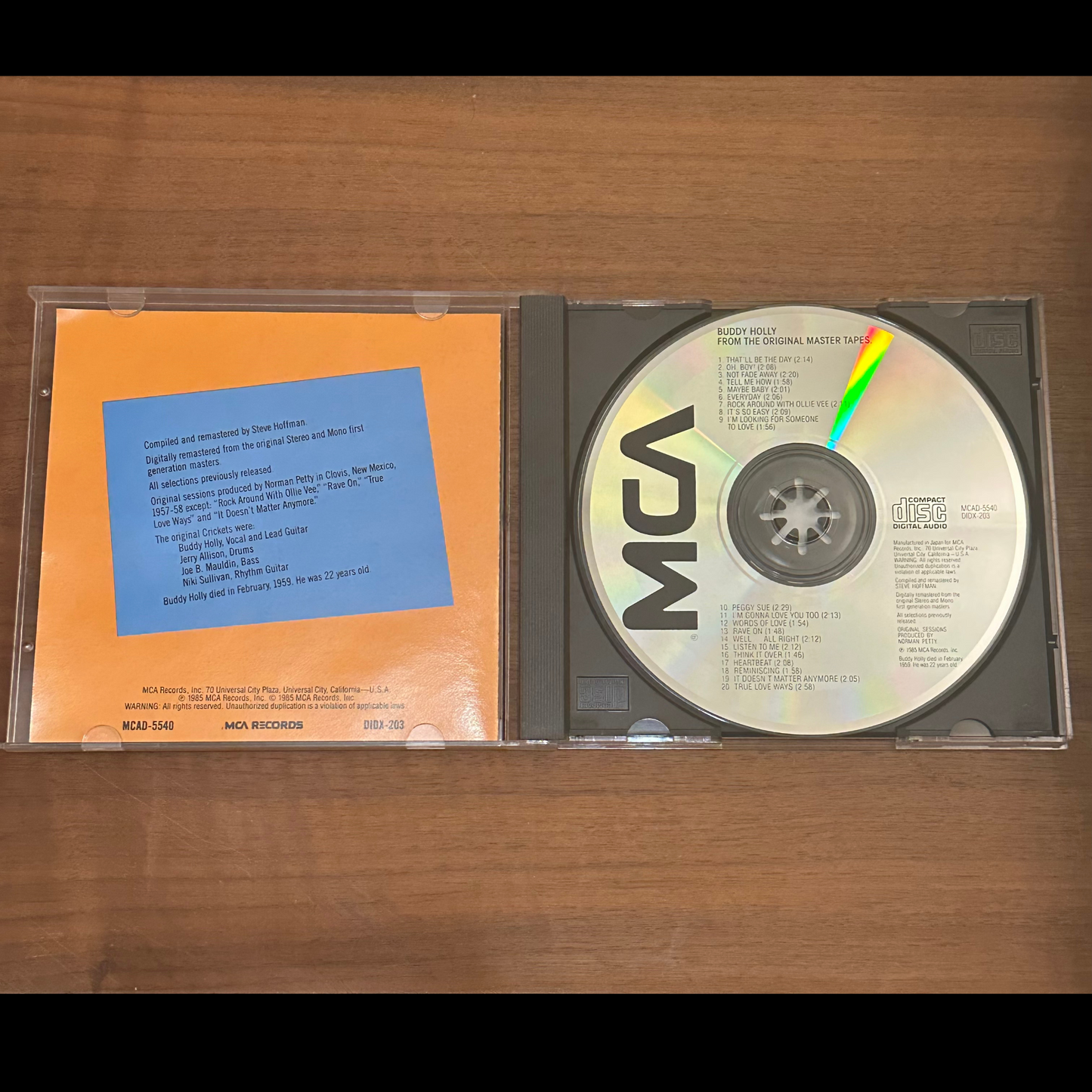 BUDDY HOLLY - From The Original Master Tapes CD