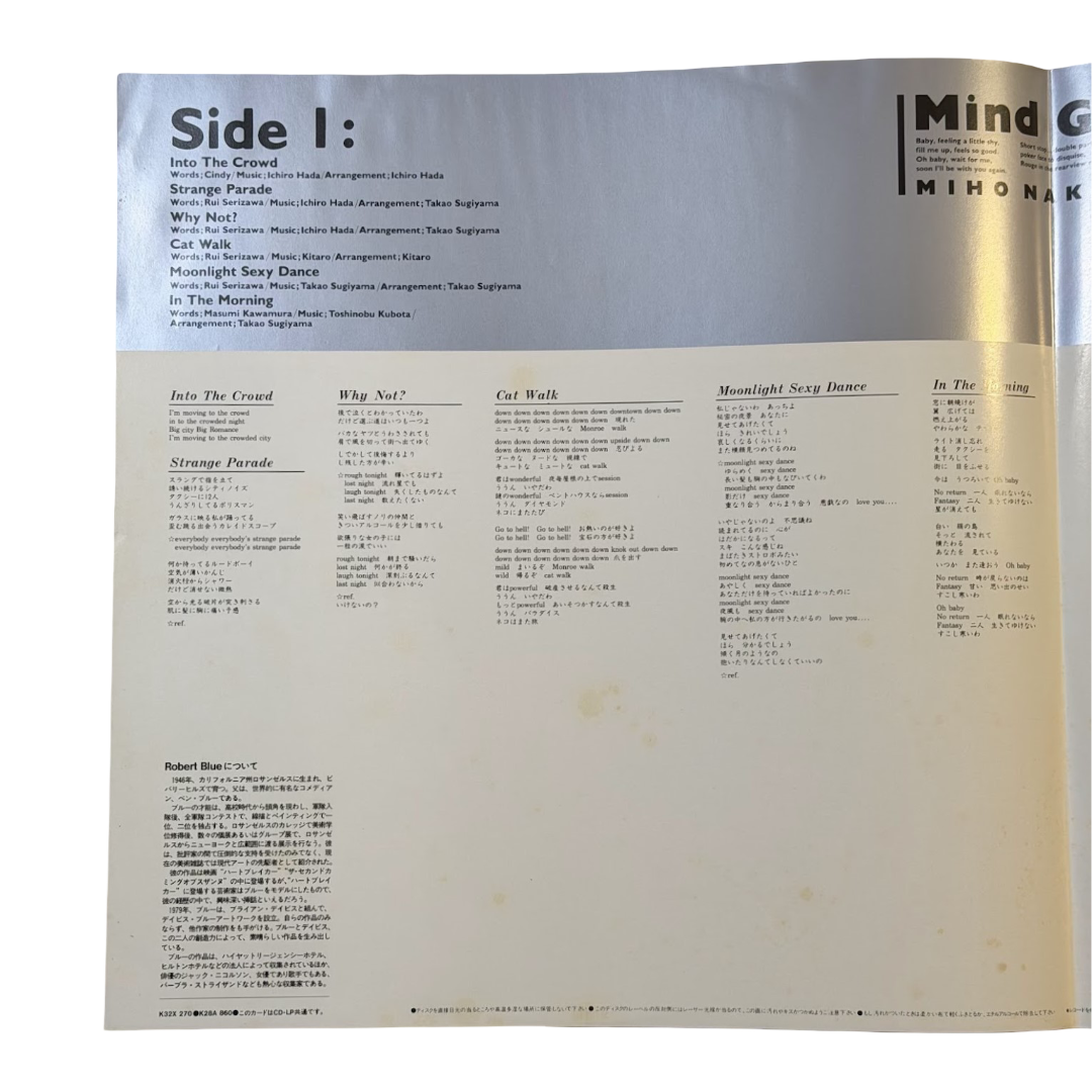 MIHO NAKAYAMA - Mind Game Vinyl Record LP (1988)